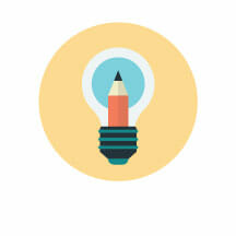 pencil in light bulb icon