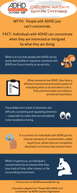 people with ADHD can concentrate