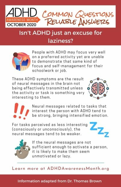 Infographic ADHD and laziness