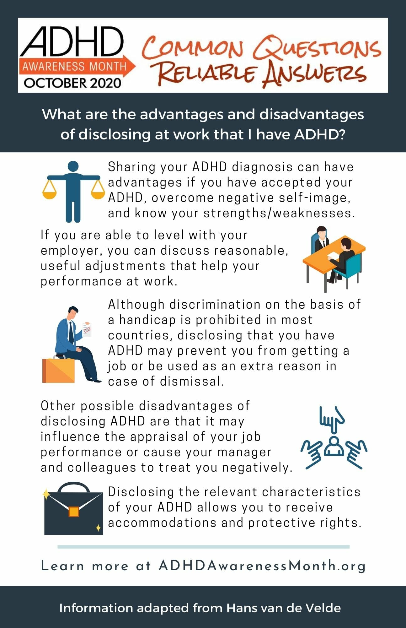 What are the advantages and disadvantages of disclosing at work that I have  ADHD? - ADHDAwarenessMonth 2023