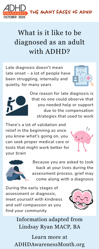 ADHD Awareness Month Infographic: What is it like to be diagnosed as an adult with ADHD?
