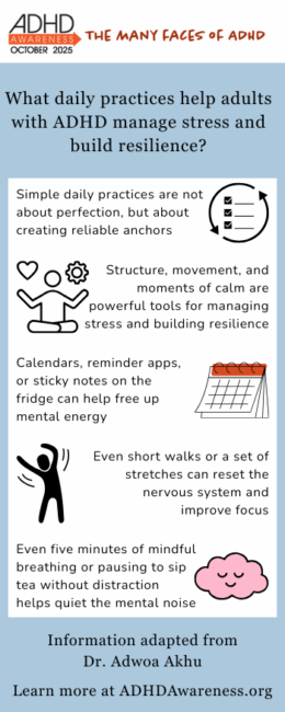 ADHD increase the risk of burnout. Infographic