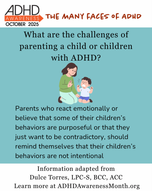 ADHD Awareness Month Infographic:  What are the challenges of parenting children with adhd