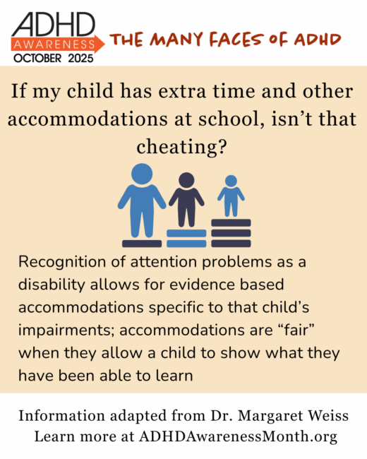 If my child has extra time in school, isn't that cheating?